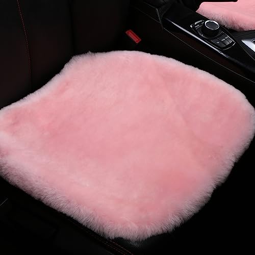 Pink Genuine Sheepskin Car Seat Cover for Fuzzy Fur Wool Cushion