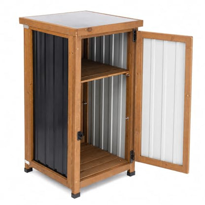 Outdoor Storage Cabinet with Metal Worktop