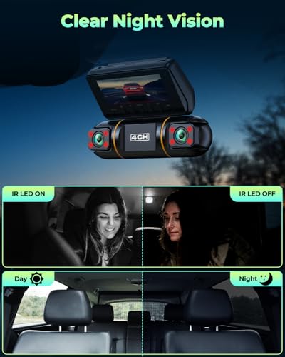 4 Channel Dash Cam 360 View Front and Rear Inside Left Right