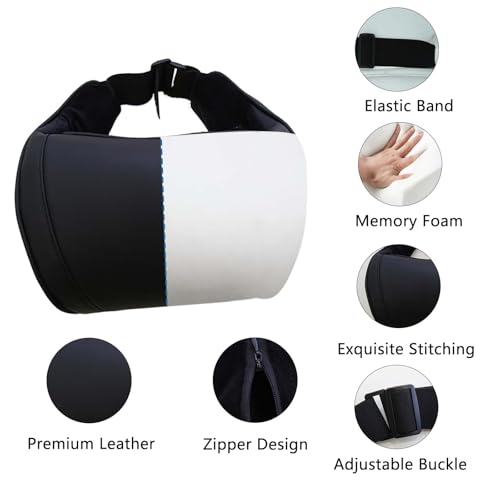 Car Neck Pillow for Driving Memory Foam Headrest Black (17.637 Ounce)