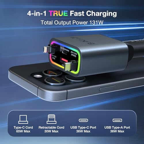Retractable Car Charger 4 in 1