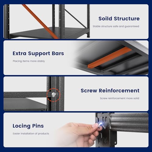 68" W Metal Garage Storage Shelves (4 Count)