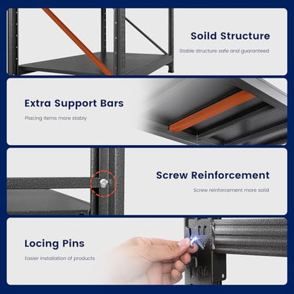 71" W Metal Garage Storage Shelves