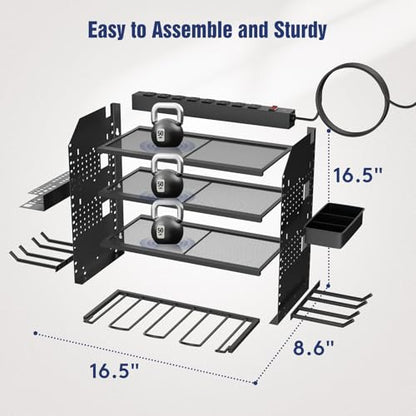 Heavy Duty Power Tool Organizer Wall Mount with Charging Station