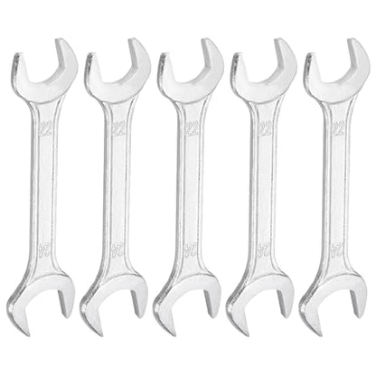 5pcs Double Open End Wrench 22mm x 24mm Metric 15 Degree Offset Angle Small Flat Head Wrench Galvanizing Open Ended Spanner for Automotive Repair Furniture Assembly (5 Count)