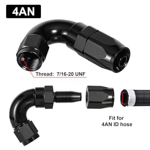 4AN 120 Degree One Piece Full Flow Hose End Fitting Swivel for CPE Braided Hose