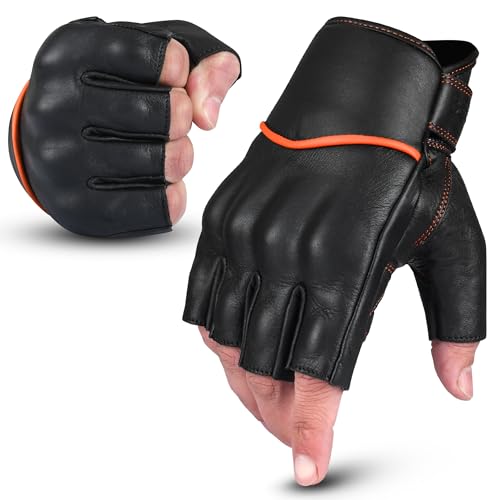 Motorcycle Gloves Men's Leather Motorbike Gloves Touchscreen Function