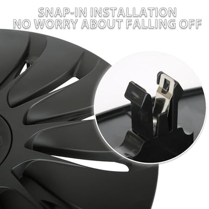 Wheel Covers for Tesla Model Y Accessories 2024 19 Inch 4 Pcs Rim Protector Wheel Cover Replacement Compatible with Tesla Y 2024 2023 2022 2021 (4 Count)