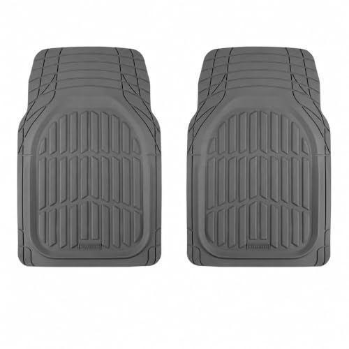 MotorTrend FlexTough Gray Car Floor Mats Rubber All Weather Automotive 2pc