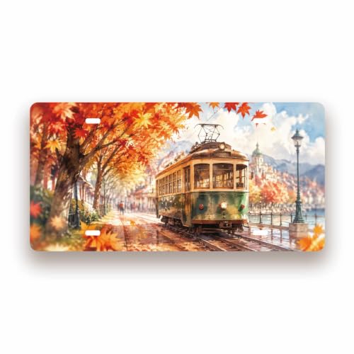 TRAM FALL MAPLE TREE SPACE Metal Tin Sign License Plate Bar Cafe Garage Cave Home Room Wall Bathroom Farmhouse Garden Porch Patio Decor