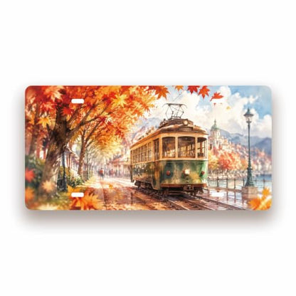 TRAM FALL MAPLE TREE SPACE Metal Tin Sign License Plate Bar Cafe Garage Cave Home Room Wall Bathroom Farmhouse Garden Porch Patio Decor