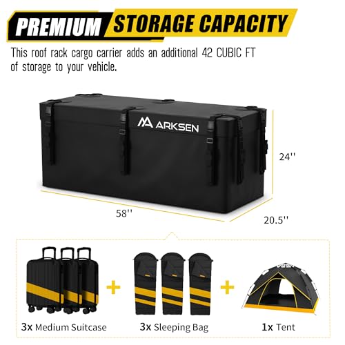 Hitch Cargo Carrier Bag with Lock for 24" x 60" Baskets Waterproof 16.4 Cubic Feet Large Capacity Luggage Storage