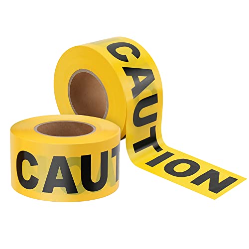 2 Pack Yellow Caution Tape Roll (2000 Foot)