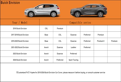 7 Layers Waterproof SUV Car Cover for Buick Envision 2015