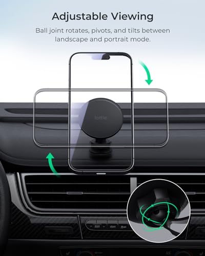 iTap 3 Magnetic Flush Mount Car Mount Phone Holder with Magnetic Ring Adapter. Compatible with iPhone