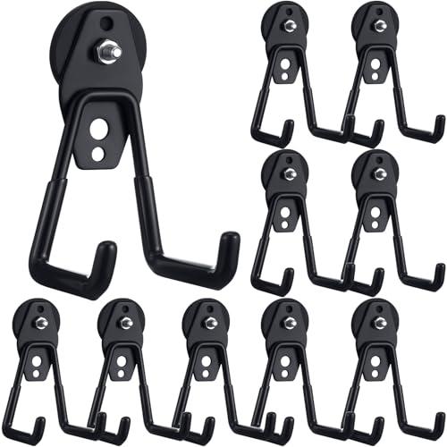 10 Pcs Large Magnetic Hooks Heavy Duty Garage Magnet Hooks Strong Storage Utility Magnetic Hangers with Anti Slip Rubber Coating for Indoor and Outdoor Hanging