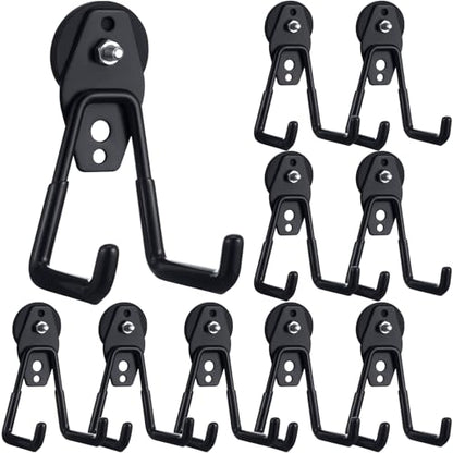 10 Pcs Large Magnetic Hooks Heavy Duty Garage Magnet Hooks Strong Storage Utility Magnetic Hangers with Anti Slip Rubber Coating for Indoor and Outdoor Hanging