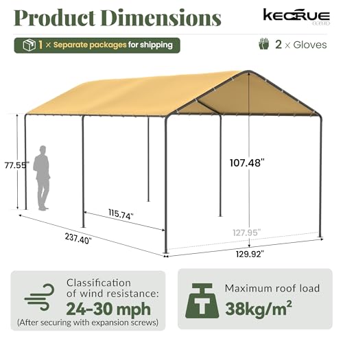Carport 10x20 FT Heavy Duty Carport Canopy Tent Waterproof