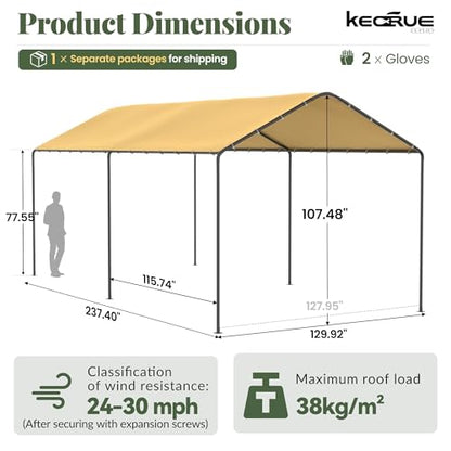 Carport 10x20 FT Heavy Duty Carport Canopy Tent Waterproof