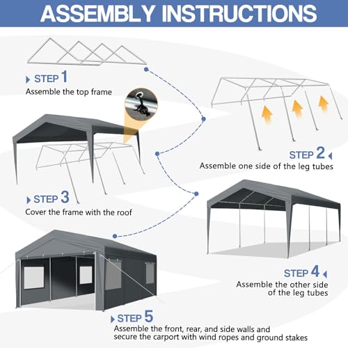 12 x 20 ft Outdoor Portable Storage Shed