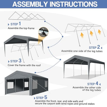 12 x 20 ft Outdoor Portable Storage Shed
