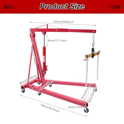 Folding Engine Crane 2 Ton with Engine Leveler