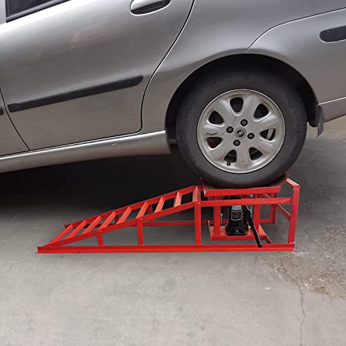 2 Pack Hydraulic Car Ramps 10000lbs 5T 11000lbs Low Profile Car Lift Service Ramps Truck Trailer Garage