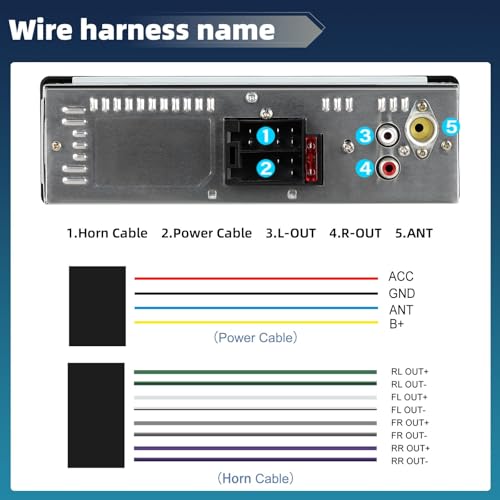 Single Din Car Stereo with Bluetooth 5.0 Hands Free Calling Digital Car Stereo Receiver FM Radio Car Mp3 Player Audio Multimedia System with 2 USB