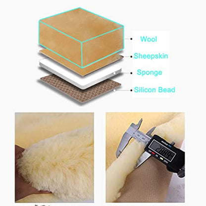 Genuine Sheepskin Car Seat Cover for Fuzzy Soft Fur Wool Cushion