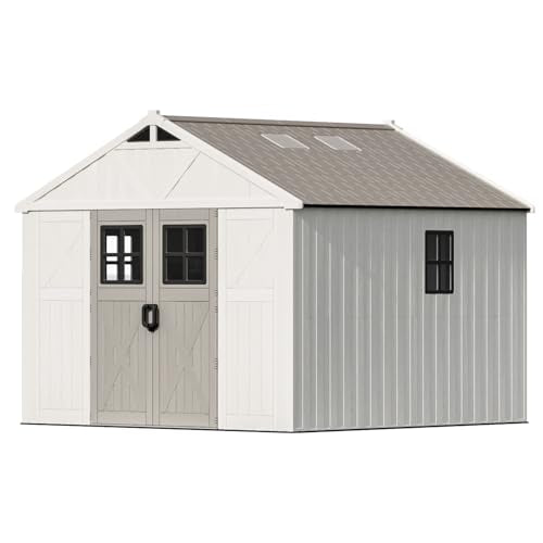 10x10 FT Resin Outdoor Storage Shed with Floor