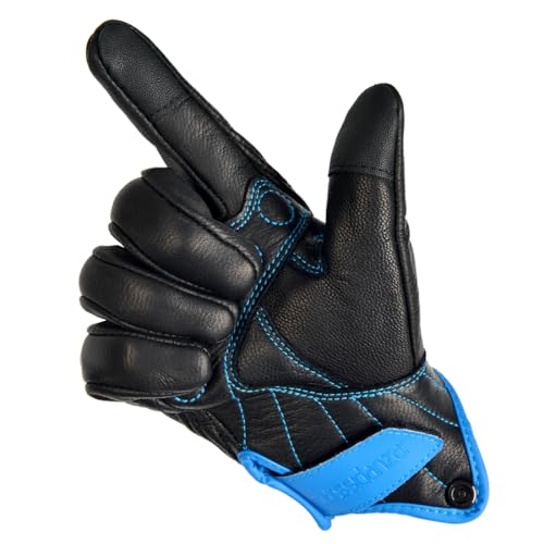 Harssidanza Woman Touchscreen Motorcycle Racing Gloves GL016US Blue XL