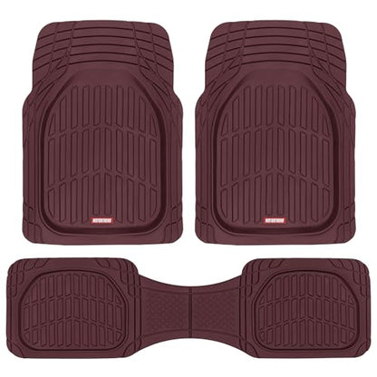 Red All Weather Heavy Duty Car Floor Mats Interior Liners for Auto Van Truck SUV