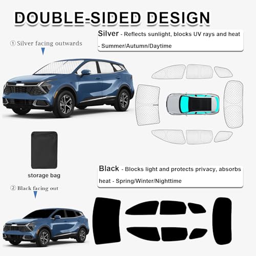 8pcs Thicken Sun Shades for KIA Sportage 2023