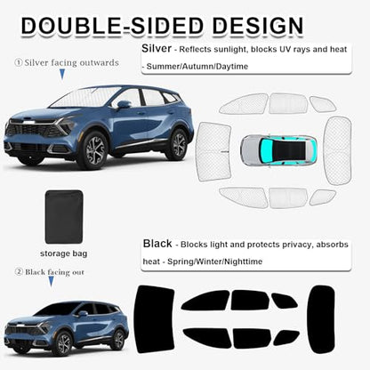8pcs Thicken Sun Shades for KIA Sportage 2023