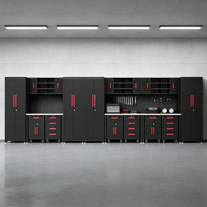 20Pcs Garage Cabinet Storage Systemwith Metal Cabinet