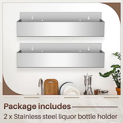 2 Pcs 22in Single Speed Rail Stainless Steel Bottle Holder (2 Count)