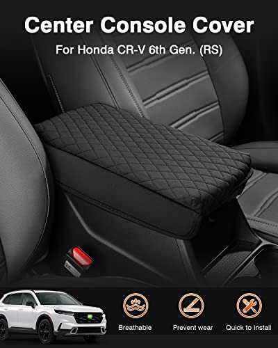 Center Console Cover for Honda CRV 2026 2025 2024 2023 Accessories CRV Armrest Cover Center Console Cushion Pad Leather Miiddle Console Lid Arm Rest Seat Box Cover Protector Anti
