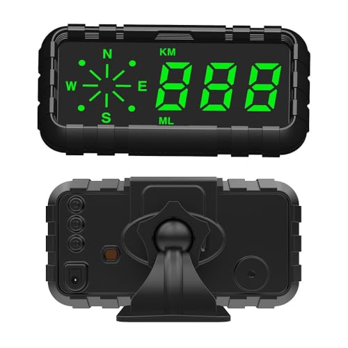 Heads Up Display for Car Digital GPS Speedometer MPH kit Automotive Compass for Dashboard HUD Fatigued Driving Alert Speeding Alarm for Trucks Golf cart All Vehicles