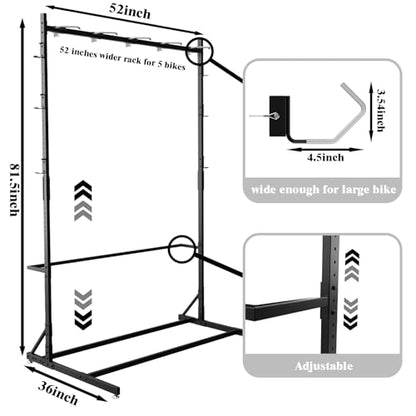 Freestanding Bike Storage Rack for 5 Bikes