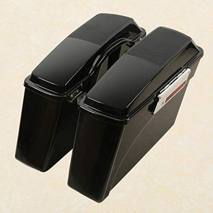 Motorcycle Hard Saddlebags with 5x7 Speaker Lids & Chrome Conversion Brackets Fit For Harley Softail Deluxe Heritage Softail 1984