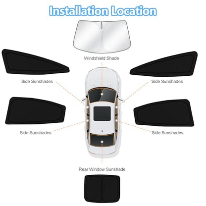 Car Window Shades for Toyota Prius 2023 2024 2025 2026 Windshield Sun Shade Side Window Cover UV Block Privacy Protection Accessories for Camping Blackout Rear Back Full Set 6PCS (6 Count)