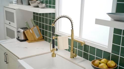 High Arc Brushed Gold Pull