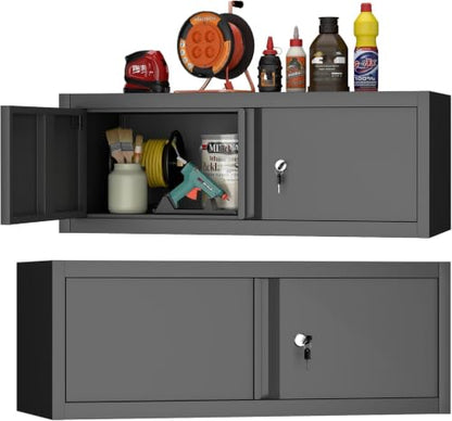Metal Wall Cabinet with Lock and Doors