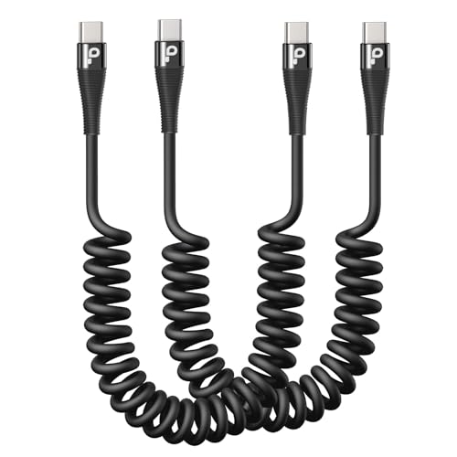 Coiled USB C to C Cable for Car 5FT (10 Foot)