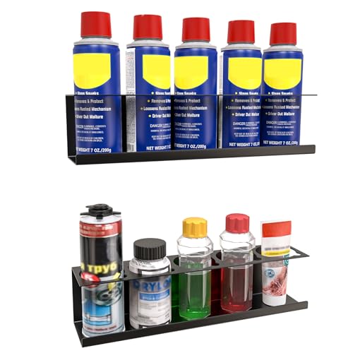 2 Pack Wall Mounted Aerosol Spray Can Holder Storage Rack (2 Count)