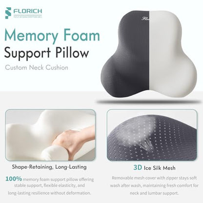Car Lumbar Support Pillow and Neck Headrest Pillow for Office Chair