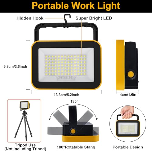 2 Pack 40W Rechargeable LED Work Lights (2 Count)