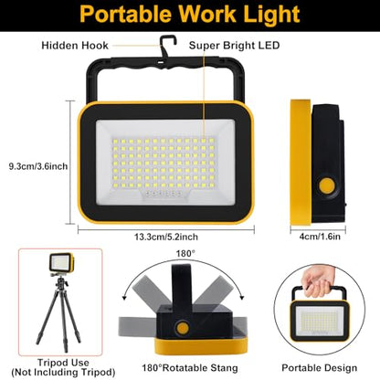2 Pack 40W Rechargeable LED Work Lights (2 Count)