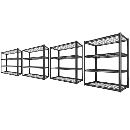 40" W Storage Shelves with Wire Mesh Panels for Garage Organization (4 Count)