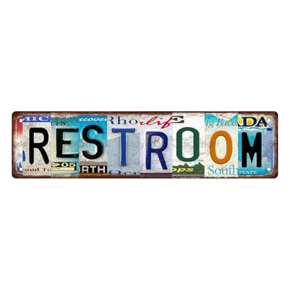 RESTROOM SPACE Metal Tin Street Sign Bar Cafe Garage Cave Home Room Wall Bathroom Farmhouse Garden Porch Patio Decor